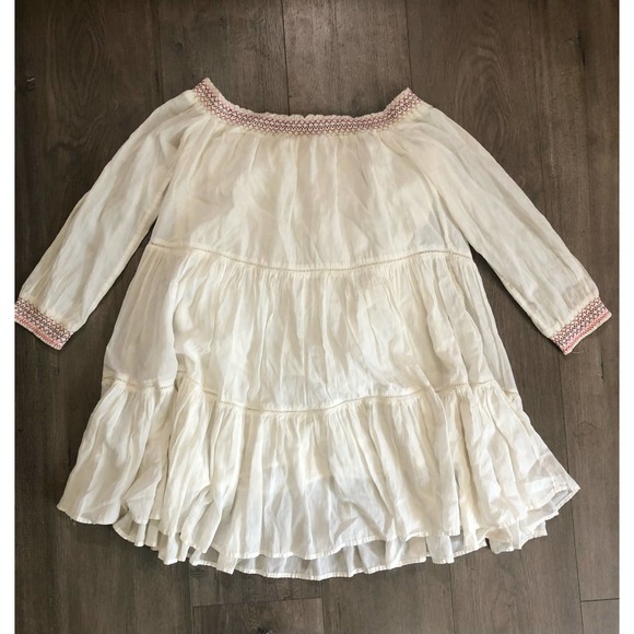 Free People Ivory Sunbeams Boho Embroidered Dress S - Picture 2 of 4